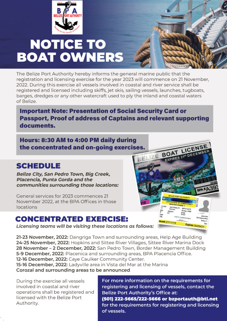 Belize Port Authority Announces Commencement of Licensing Exercise